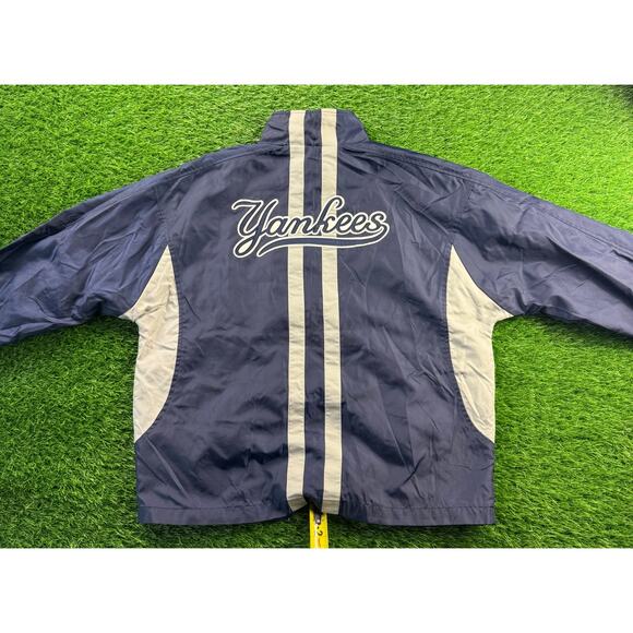 Majestic New York Yankees Full Zip Windbreaker Jacket L Navy MLB Mens Logo Coat - Picture 2 of 12